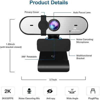 2560*1520P 30FPS Video Calling Web Camera Chating Auto Focus 2k PC Camera