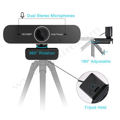 80 Degrees USB Computer Webcam Full HD 1080P 60FPS Autofocus