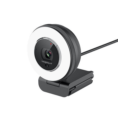 HD 1080p 60fps USB Camera With Ring Light / Remote Control Built In Privacy Cover