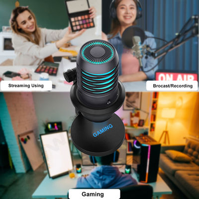 ODM / OEM Studio Computer Microphone , RGB USB Microphone For Streaming And Singing