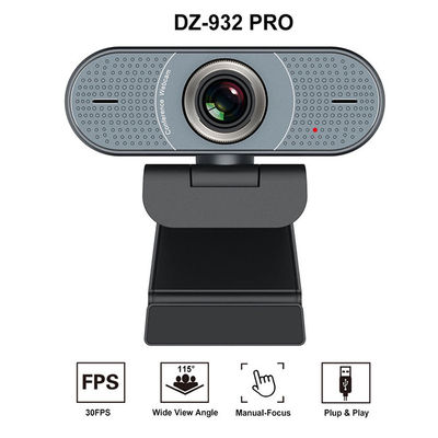 Manual Focus Web Stream Camera 1080P Teams Meeting Webcam With Mic For PC