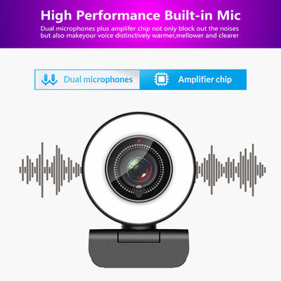 Live Streaming Webcam USB Camera Autofocus H.264 Format With Ring Light