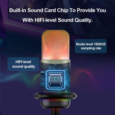 96KHZ 192KHZ USB Condenser Microphone With Shockproof Stand