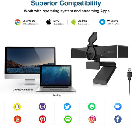 3840*2160P 60FPS PC Web Cameras Aluminum Case 4K UHD Webcam